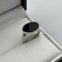 خاتم فضة ملكي - اسود