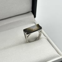 خاتم فضة ملكي - اسود لمعة