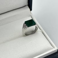 خاتم فضة ملكي - اخضر