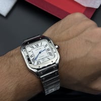 ساعة كارتييه سانتوس رجالي مينا ابيض