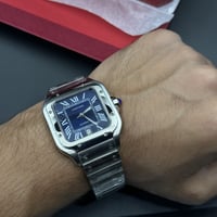 ساعة كارتييه سانتوس رجالي مينا ازرق