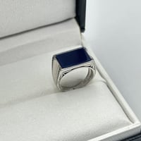 خاتم فضة ملكي - كحلي