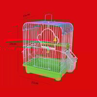 قفص طيور (مأكليتين) - اللون أبيض - قفص للطيور حجم...