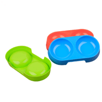 صحن دائري مزدوج لاطعام القطط والحيوانات الاليفة -...