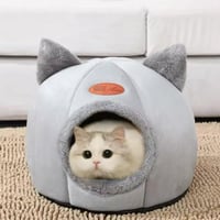 كوخ قطط من القطيفة - سرير قطط وحيوانات اليفة