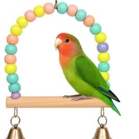 لعبة طيور تعليقة خشبية لأقفاص الطيور - مرجيحة طيور