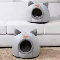 كوخ قطط من القطيفة - سرير قطط وحيوانات اليفة