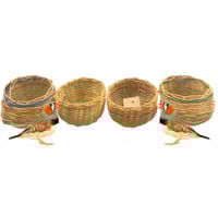 عش الزيبرا والكناري سلة طيور من الخزف العدد 2 - ال...