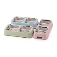 وعاء مزدوج للاكل الجاف والرطب أو الحلوى والماء - ح...