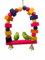 لعبة طيور مرجيحة طيور تعليق مع جرس شكل قوس / مجثم...