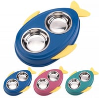 صحن أكل مزدوج شكل سمكة - حجم متوسط