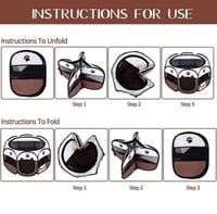 خيمة دائرية قابلة للطي حجم وسط - محبس قطط وحيوانات...