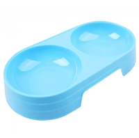 صحن دائري مزدوج لاطعام القطط والحيوانات الاليفة -...