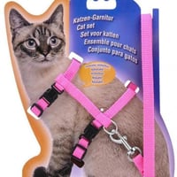 مشد و حزام للحيوانات الأليفة والقطط بطوق من النايل...