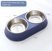 صحن أكل مزدوج لاطعام الحيوانات الاليفة - مأكلية قط...