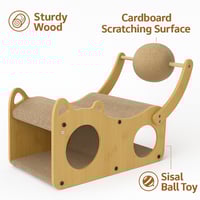 خداشة قطط خشبية - بيت قطط مع لوحة خدش Cat Scratchi...