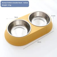 صحن أكل مزدوج لاطعام الحيوانات الاليفة - مأكلية قط...