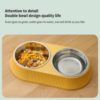 صحن أكل مزدوج لاطعام الحيوانات الاليفة - مأكلية قط...