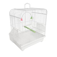 قفص طيور (مأكليتين) - اللون أبيض - قفص للطيور حجم...