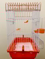 قفص طيور معدني بحواف مستطيلة الشكل قفص ببغاوات روز...