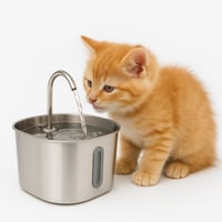 نافورة كهربائية ستاينلس ستيل للقطط الصغيرة والبالغ...
