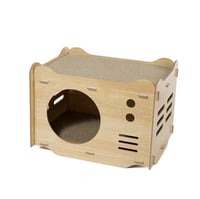 بيت خشبي للقطط - بيت دائري - خداشة قطط