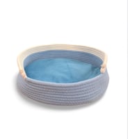 سرير قطط دائري منسوج قطني 100%- للقطط والحيوانات ا...