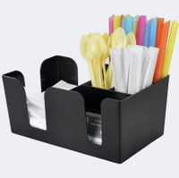 حامل بلاستيكي للمناديل والسكر والمستلزمات