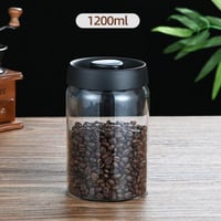 وعاء زجاجي لحفظ حبوب القهوة مع صمام هواء 1200 مل أ...