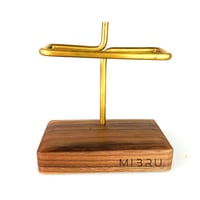 حامل فلاتر قهوة ورقية خشبي ذهبي cd-22