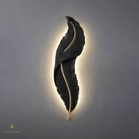 جداري داخلي الريشة المضيئه 60 سم ابيض/اسود