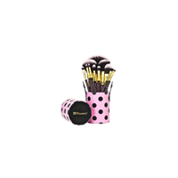 مجموعة فرش مكياج وردي منقط من بي اتش – 11 فرشاة