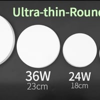 إضاءة سقف رفيع للغاية - دائري لون إضاءة أبيض دافئ...