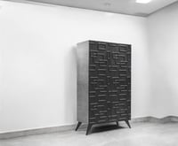 دولاب احذية 2 باب اسود مع رمادي