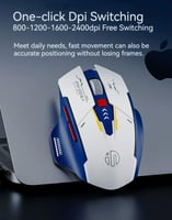 ماوس ألعاب لاسلكي Inphic F9 بدقة 2400DPI صامت وقاب...