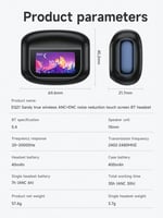 سماعات HOCO EQ21 لاسلكية بميزة إلغاء الضوضاء وشاشة...