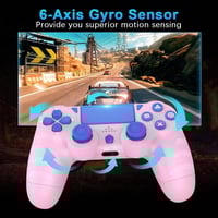 يد تحكم وردية لأجهزة PC/PS4/ Pro/Slim مع بطارية قا...