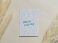 بطاقة إهداء بتصميم Happy Birthday (تركوازي)