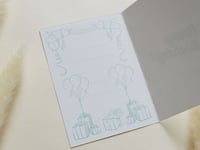 بطاقة إهداء بتصميم Happy Birthday (تركوازي)