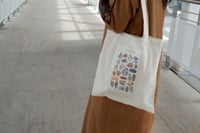 توت باق Tote bag من القطن بتصميم Stones (ازرق)