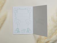 بطاقة إهداء بتصميم Happy Birthday (تركوازي)