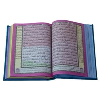 مصحف ملون - مع تفسير كلمات و التقسيم الموضوعي للأي...