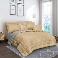 مفرش صيفي مفرد ونص مضغوط 4 قطع وجهين - أسترا - ذهب...