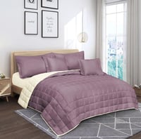 مفرش صيفي مزدوج مضغوط 6 قطع وجهين - أسترا - أرجوان...