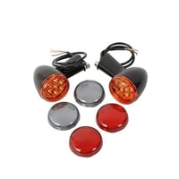 إشارات انعطاف كروم اسود خلفية عدسة متنوعه لدراجات...