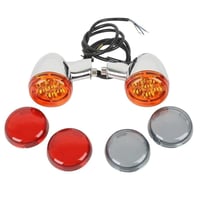 إشارات انعطاف كروم اسود خلفية عدسة متنوعه لدراجات...