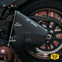 شنطة جانبية من WILLIE & MAX لون أسود مطفى لدراجات...