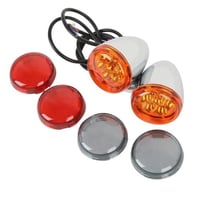 إشارات انعطاف كروم اسود خلفية عدسة متنوعه لدراجات...