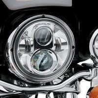 مصباح امامي ليد كروم / اسود ثنائي العدسات لدراجات...