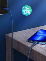 راف باور كيبل لايتننق 1.2 متر نايلون - متوفر أسود